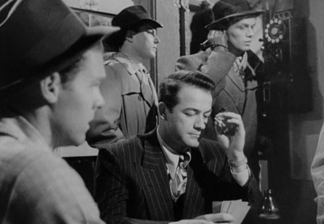 The Street with No Name (1948) Gene Cordell (Mark Stevens) richard widmark stiles ganstersn smoke telephone