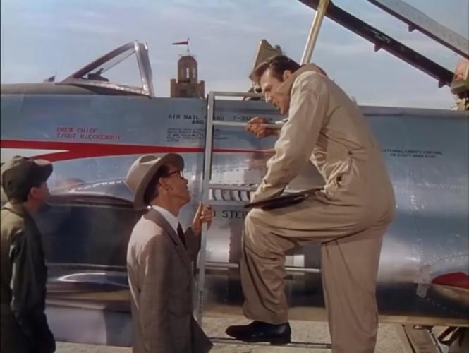 this island earth (1955) rex reason cal stepping into t-33 shooting star jet