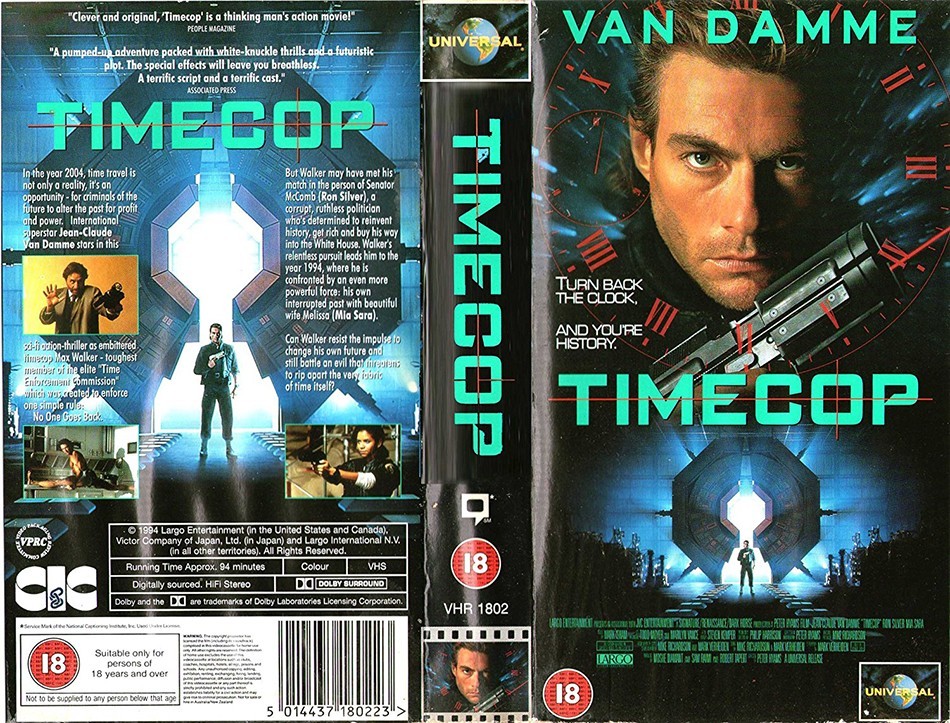 Timecop (1994) jean claude van damme sci-fi action vhs cassette cover