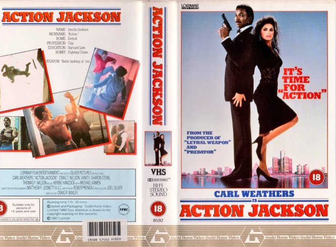 Action Jackson (1988) vhs cassette tape cover carl weathers vanity 80s action