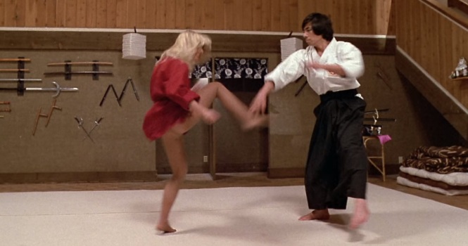 Revenge of the Ninja (1983) Sho Kosugi Cho Cathy (Ashley Ferrare) butt naked karate